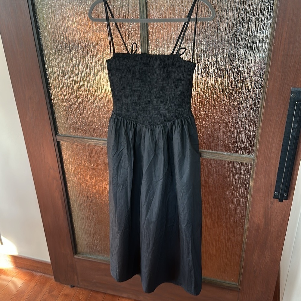 Nordstroms brand Elegant Black Midi sundress bow straps size small - Picture 8 of 10